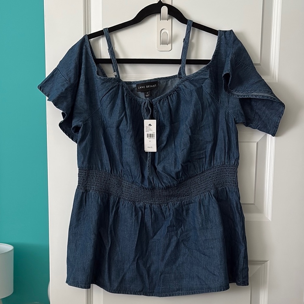 Lane Bryant Blue Denim Blouse